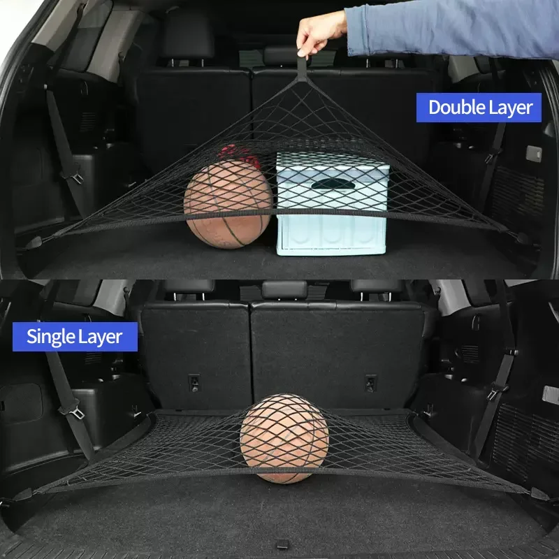 Boot Trunk Net Elastic Upgraded Double Storage Organizer Sticker Parts For Kia Seltos SP2 KX3 car boot net organizer