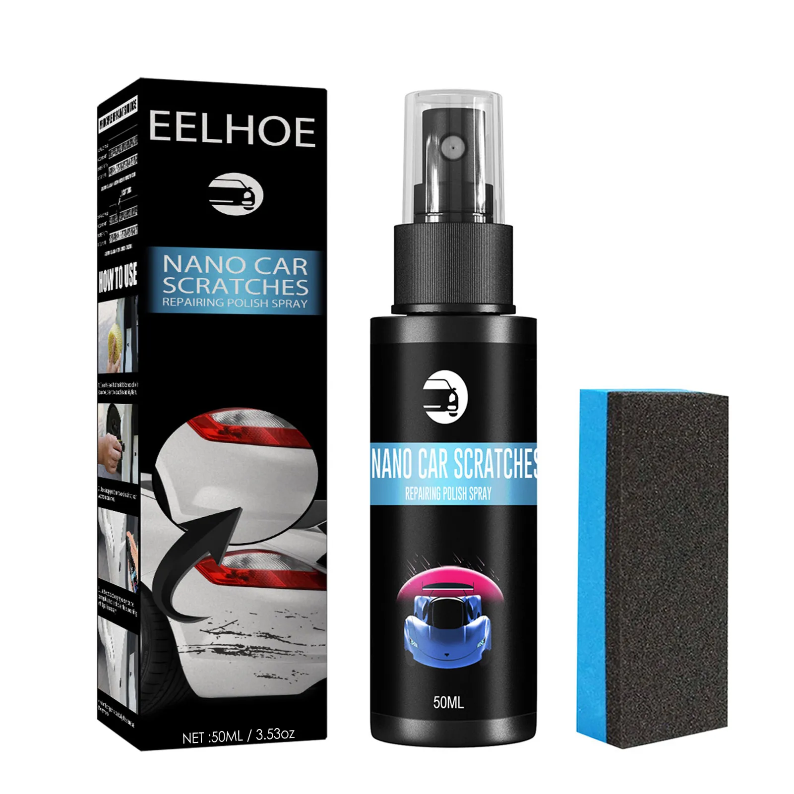 Nano Car Scratch Remover Car Swirl Removal Tool Clarity Restorer Nano Repairing Coating Spray For Body Paint Correction