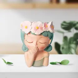 Charming Cartoon Face Planter Pot - Decorative Succulent Holder (Style B)