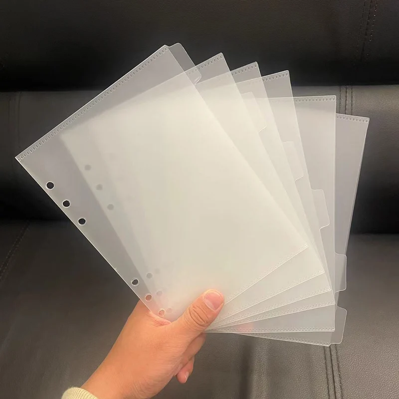 A5 6Pcs Binder Pockets Binder Zipper Folders for 6 Ring Notebook ...