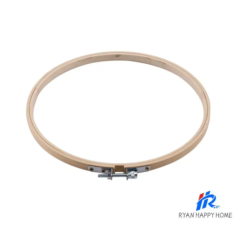 24 Pieces 8 Inch Wooden Round Embroidery Hoops Adjustable Bamboo Circle Cross Stitch Hoop Ring Bulk