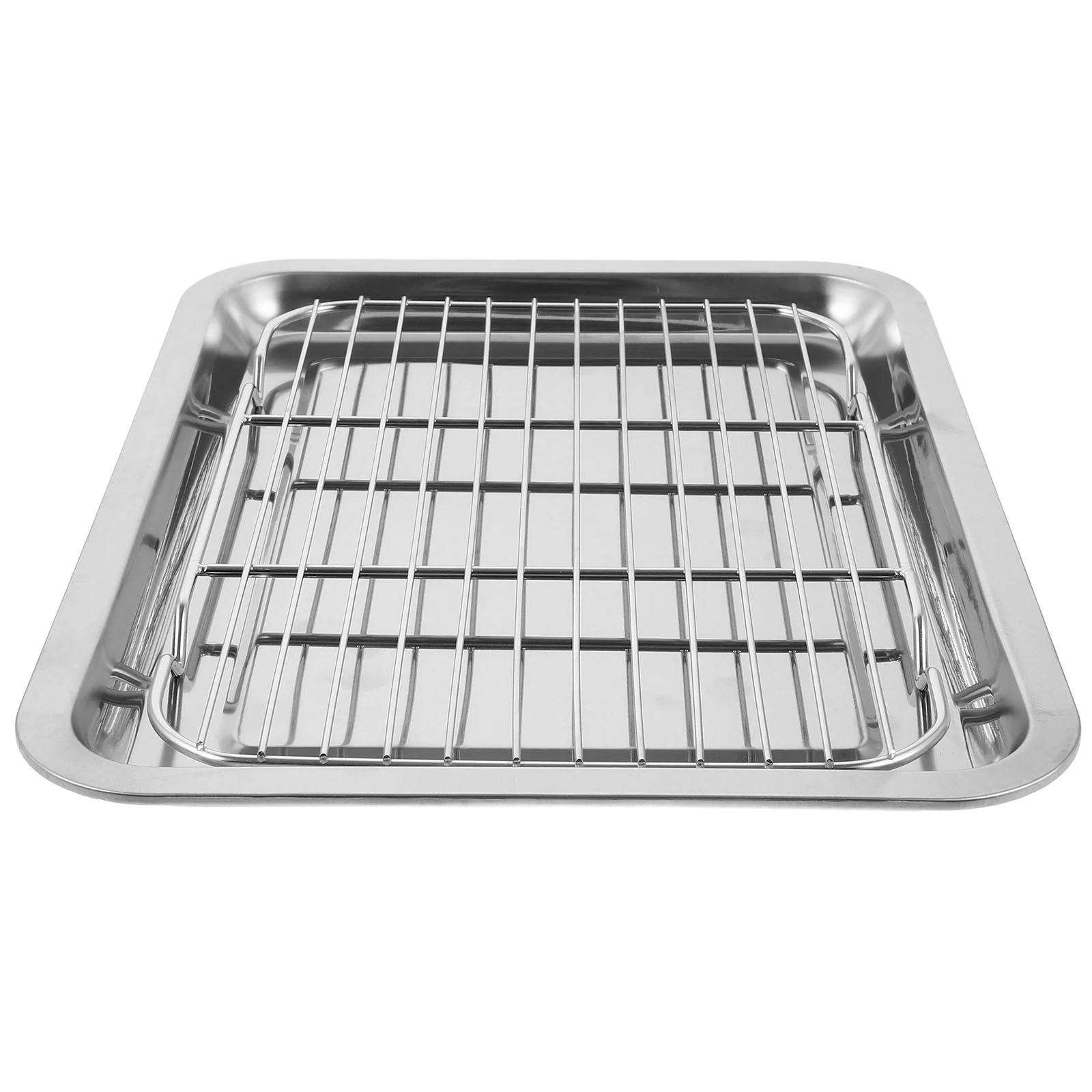

Food Tray Baking Pan Set Fried Serving Fruit Stainless Steel Plate Chicken Snacks Storage