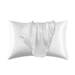 Luxurious White Mulberry Silk Pillowcase Set - Hypoallergenic Hair & Skin Protection Bedding - 51X75cm (WHITE)