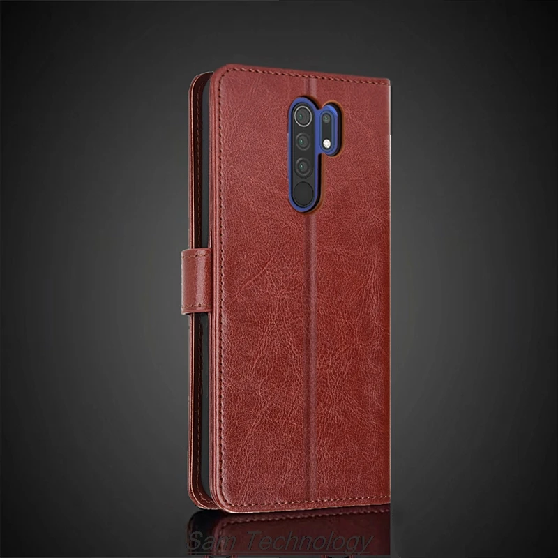 Xinyunew Cover Per Xiaomi Redmi Note 9S: Portafoglio E Protezione In Una! (Marrone, Con Custodia In Pelle E Vetro Temperato) - 2
