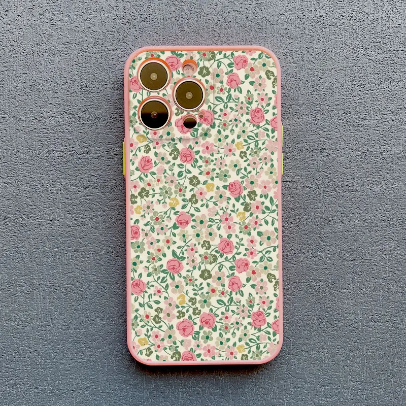 Floral Shockproof Phone Case - Full Graphic Flower Design Cover