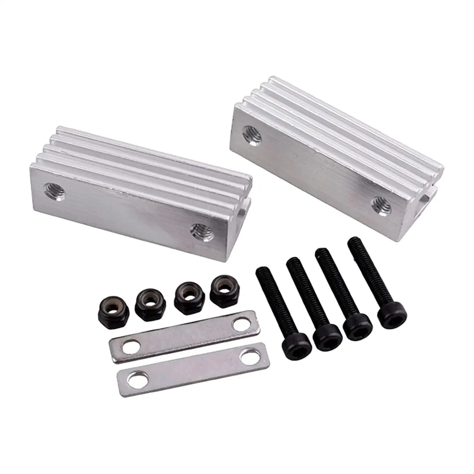 Pièce de montage robuste support moteur RC en métal, gros plan sur les vis.