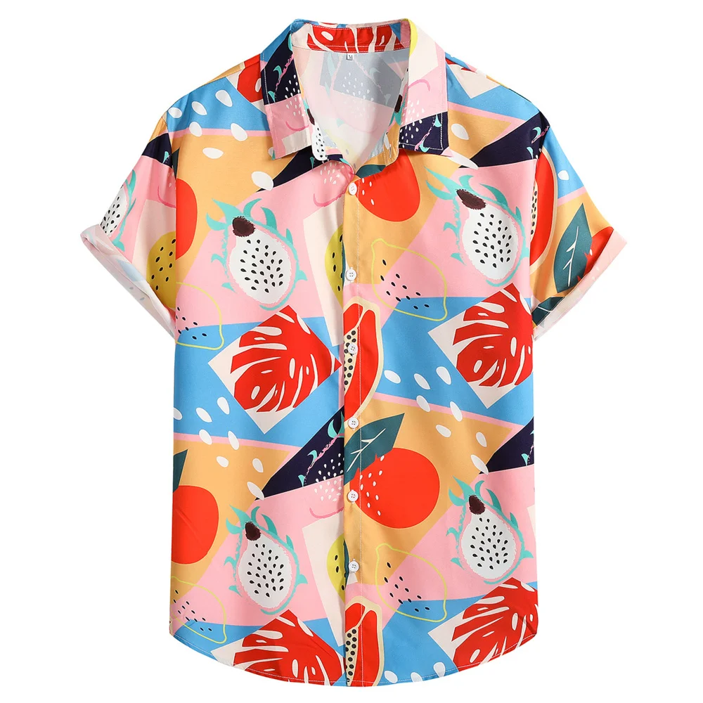 

Men Shirts 3d Watermelon Graphic Clothing Summer New Oversized Short Sleeve Tops Beach Vacation Apparel For Male Hawaiian Shirts