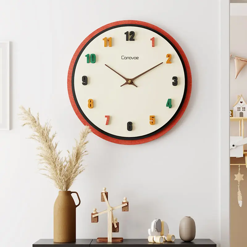 

Quartz Clock Creative Clock Wall Decoration Home Living Decor Accessories Time Silent Round Numbers Clock