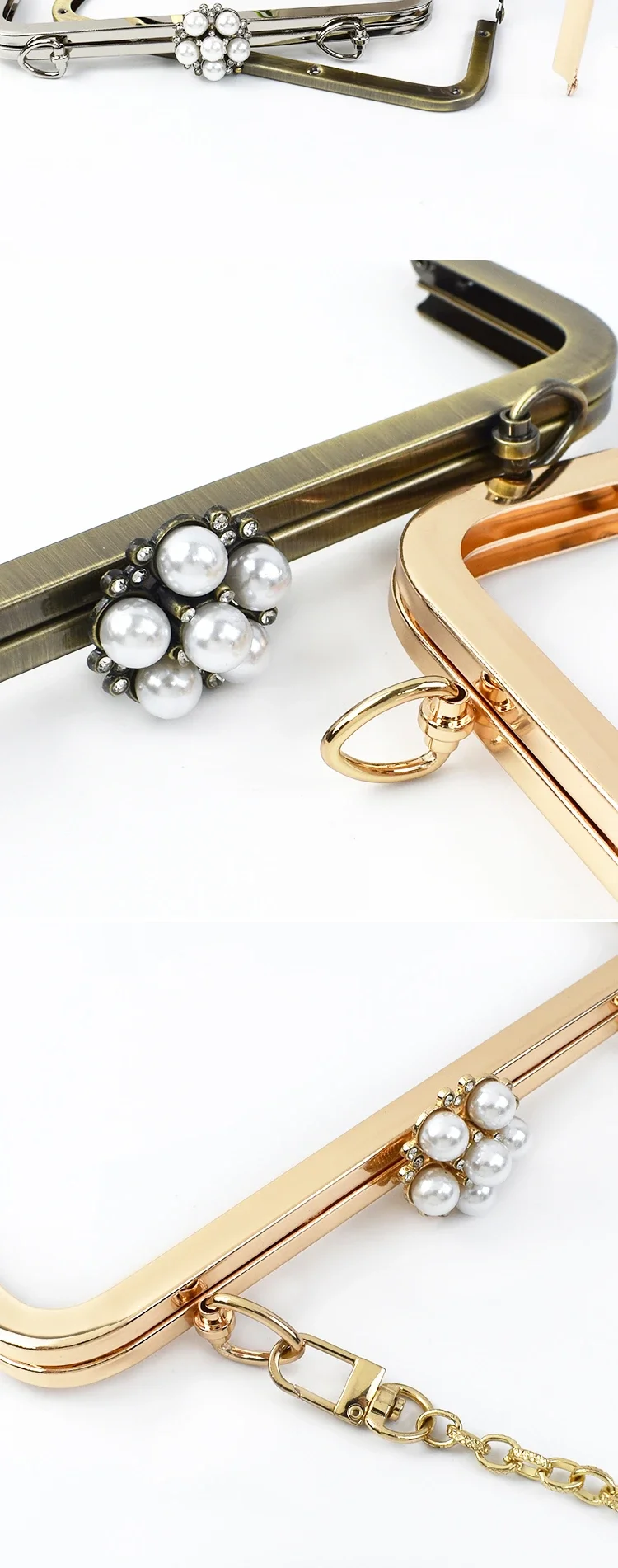 1/2Pcs Deepeel 20cm Metal Purse Frame Bag Handle Handbag Kiss Clasp Woven Bags Sewing Brackets Handles Crafts Accessories