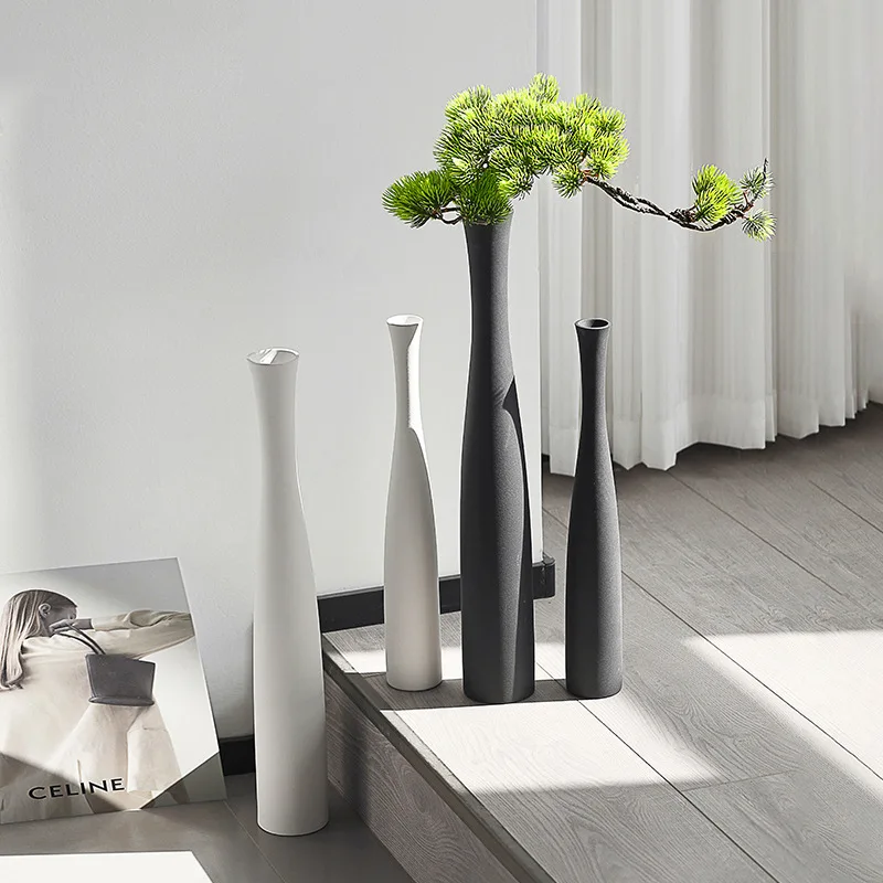 40cm Long Ceramic Flower Vase Nordic Modern Home Decoration Flower Plant Pot Accessories Dry Flower Vases for Living Room Decor 6