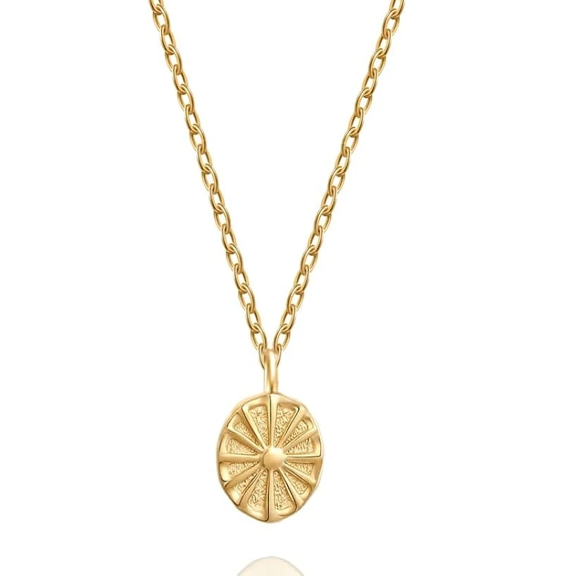 Women's stainless steel oval Sun necklace fashion trend niche everything with light luxury clavicle chain pendant jewelry