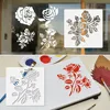 Rose Flower Stencil Set - PET Reusable Painting Templates for DIY Decor (4pcs) 5