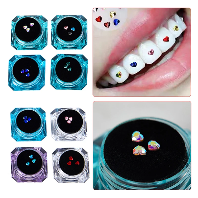 Tooth Teeth Jewelry Kit Crystal Nail Ornament Rhinestones Heart Sticker  Diamond Crystals Reflective Removable Ornaments Stone - AliExpress