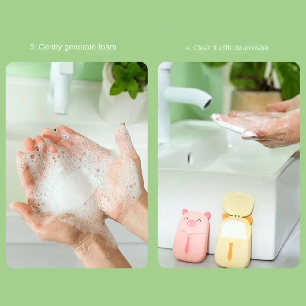 50Pcs/box Disposable Soap Paper for Traveling Soap Paper Washing Hand Mini Paper Soap Scented Slice Sheet Bath Cleaning Supplies