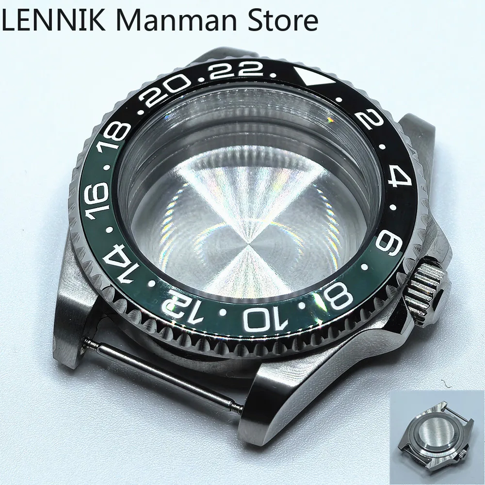 40mm Black PVD Watch Case with Transparent Back Glass