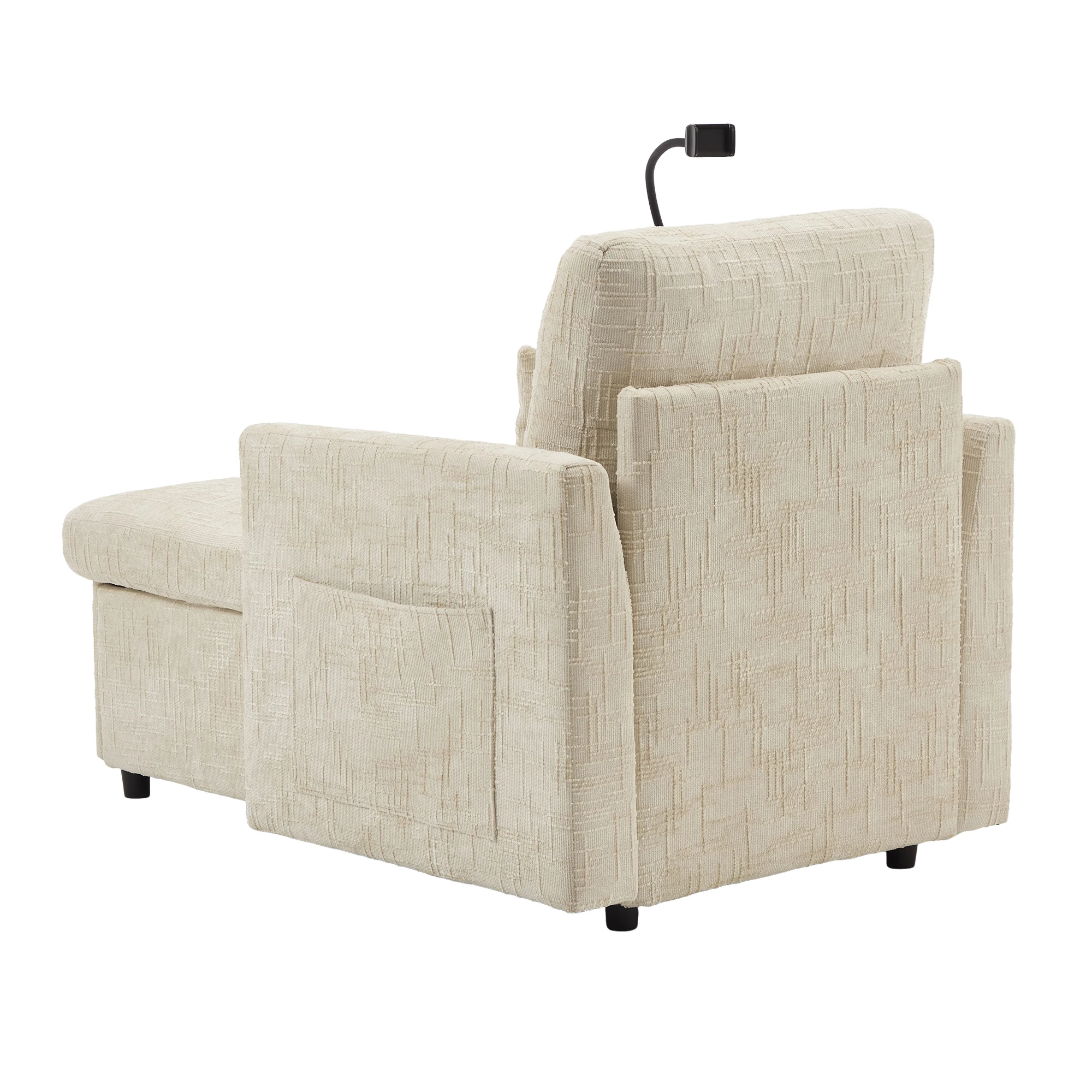 PINGGO Multifunktionales Schlafsofa im Wohnzimmer, Freizeitstuhl mit Handyhalterung, Schlafzimmer-Einzelstuhl mit Chenier – Detail 10