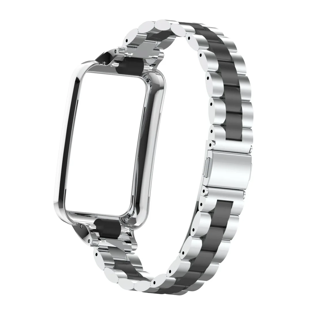 2-in-1 Metal Case and Stainless Steel Strap Set