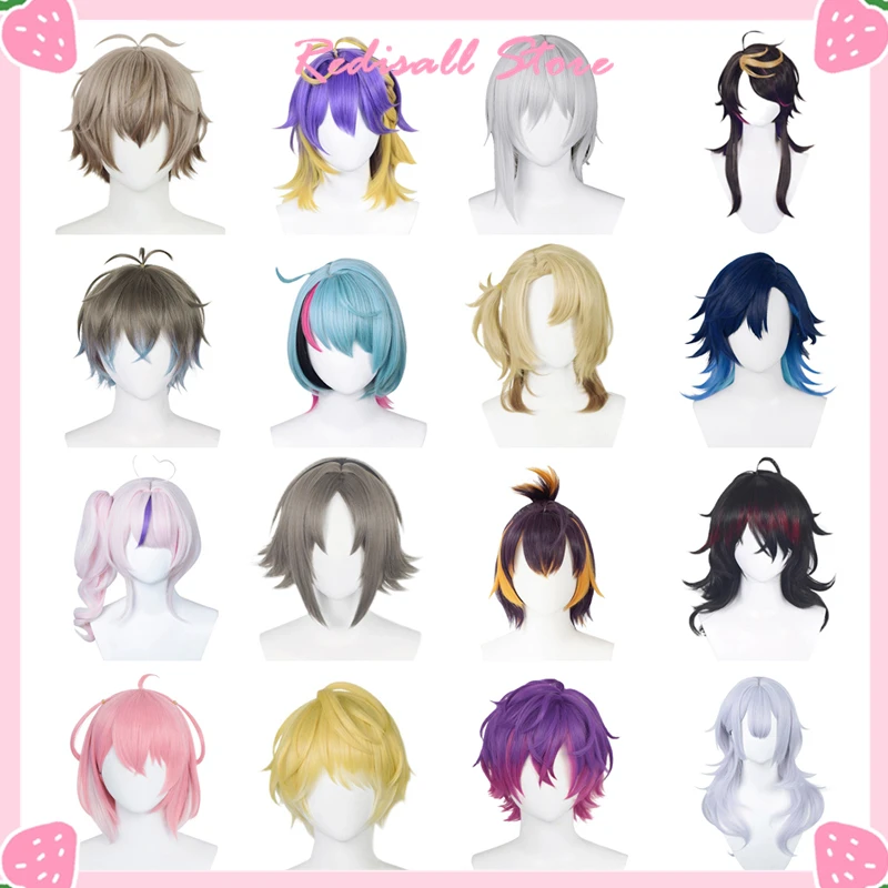 Vtuber Nijisanji Parrucca Cosplay Luxiem Nottyx Iluna Virtual Idol Youtuber Hair Uki Ike Mysta Vox Fulgur Shu Luca Shoto Kyo Maria