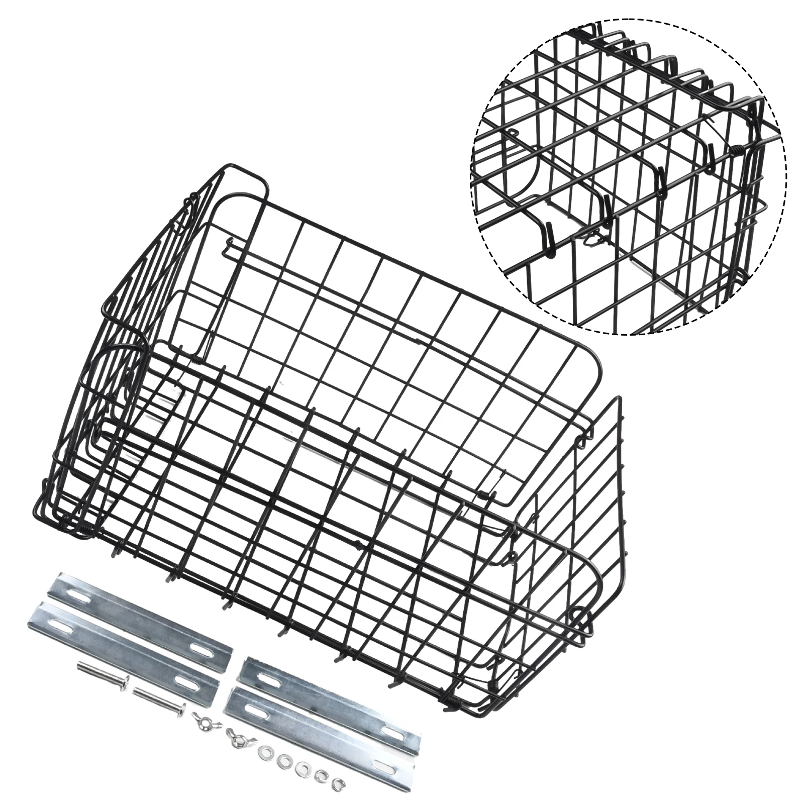 

Bicycle Stainless Steel Rear Back Basket Bike Folding Basket Large Capacity Rear Storage Hanging Rack Container For MTB CYCLE
