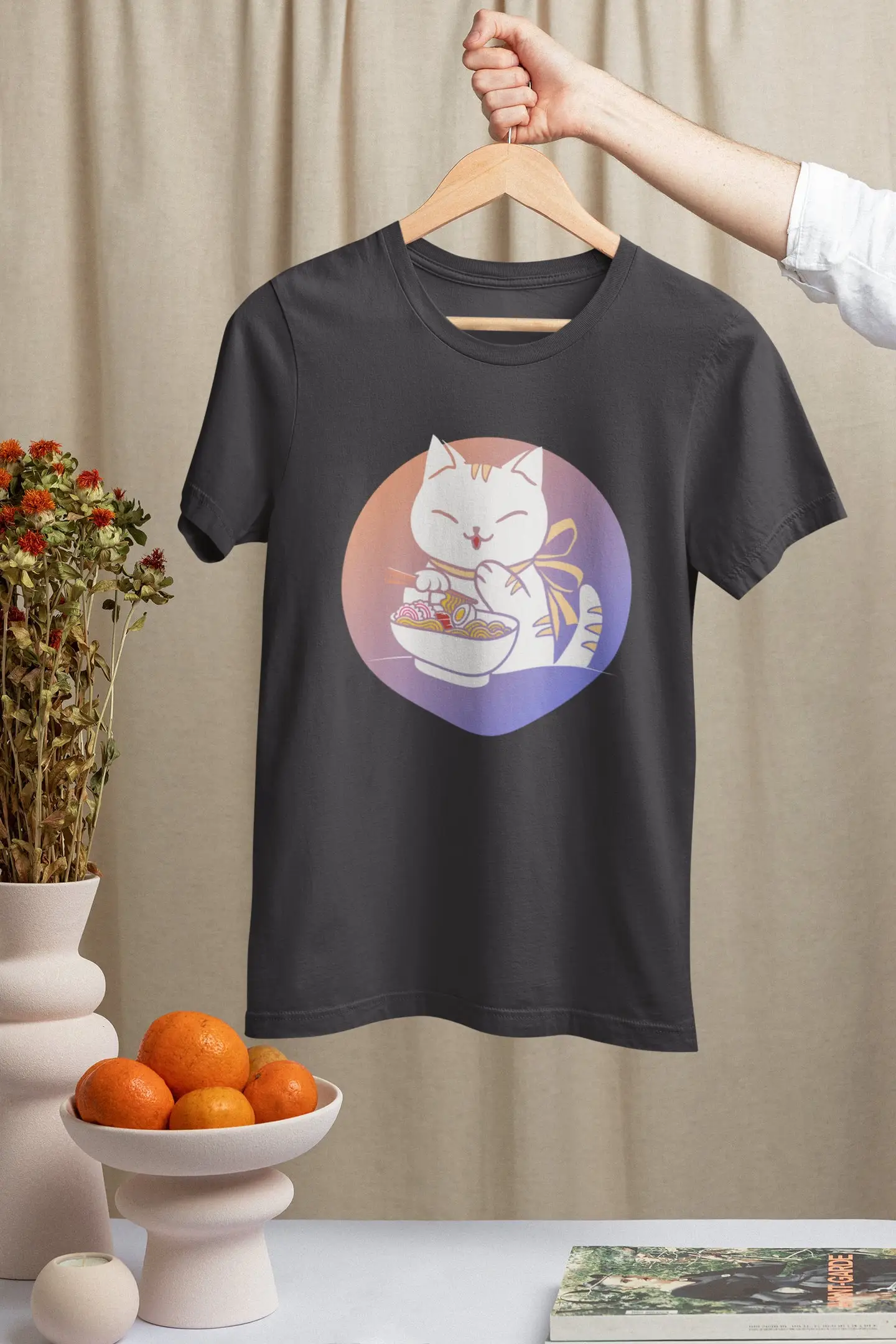 T-Shirt Unisex Ramen Cat Shirt Cat Shirt Funny Ramen Shirt Ramen