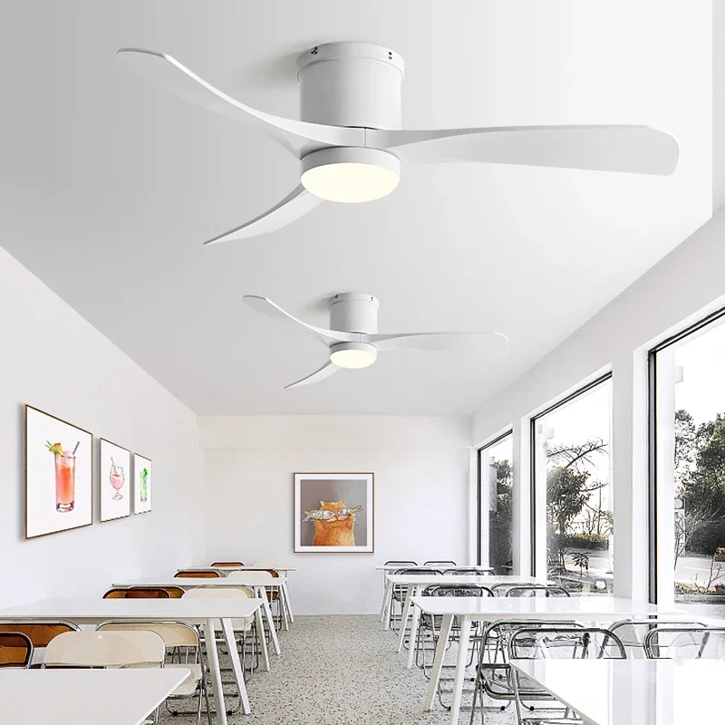 Low Floor Ceiling fan Light 38 46Inch LED Ceiling Fan With Light And Control Bedroom Household With fan chandelier 110V 220V