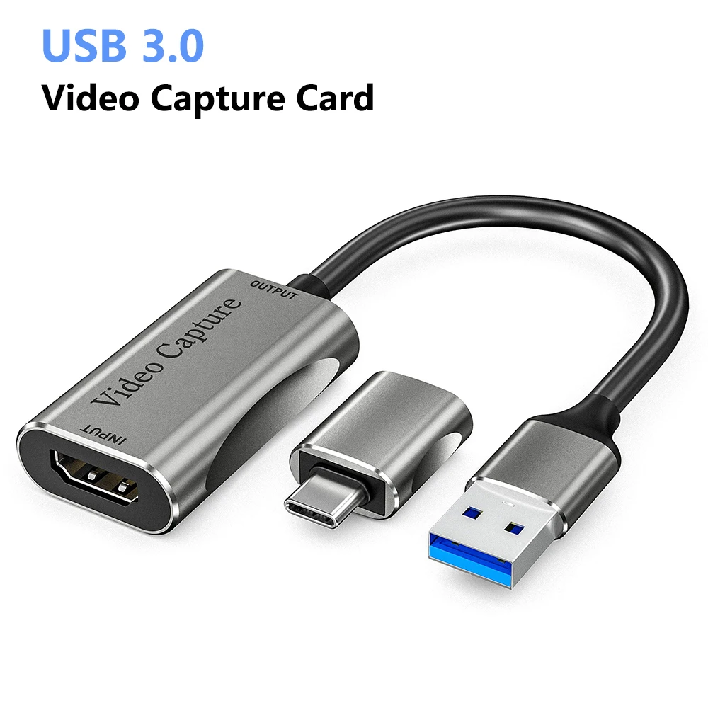 Video Capture Adapter USB 3.0 to HDMI-Compatible Audio Video Capture Card Device for OBS Live Streaming Broadcast Game Recording Box placa de captura