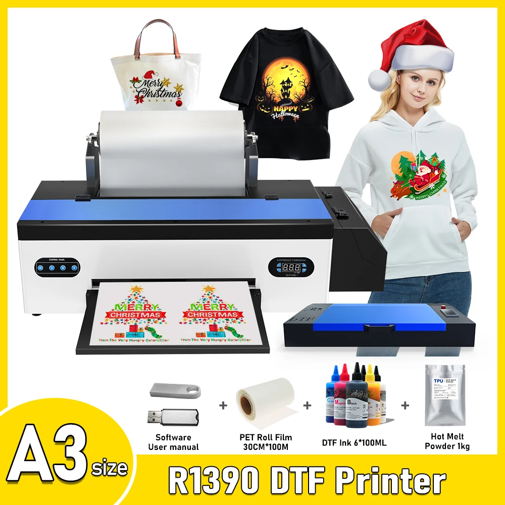 a3 dtf printer R1390 impresora dtf a3 T-shirt Printing Machine dtf