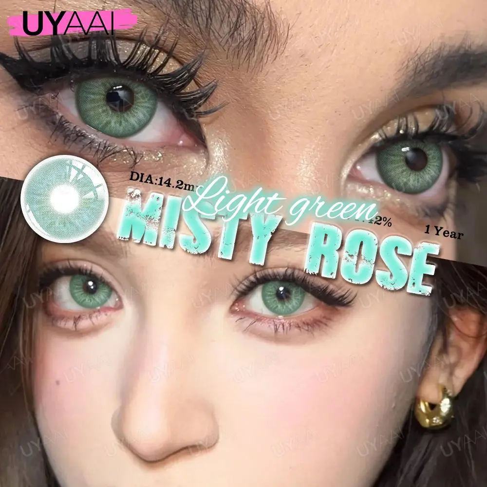 2-Piece Yearly Colored Contacts Set - Blue & Green Eyes with Free Case and Fast Shipping