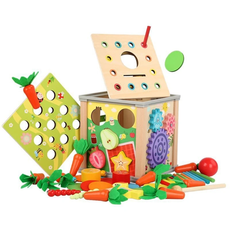 

Kids Training Magnetic Fishing Game Educational Plug Toy Set Busy Cube