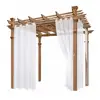 Simple Waterproof White Patio Drapes Multipurpose Patio Curtain Polyester Solid Pergola Curtain for Outdoor 4