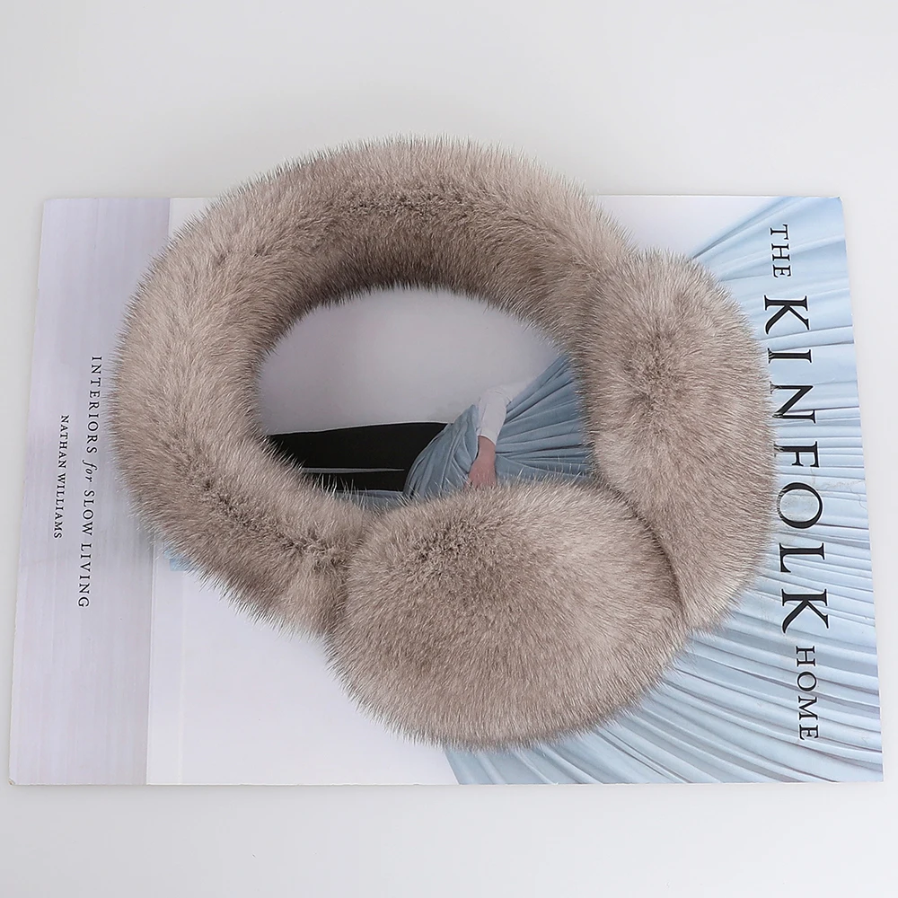 Luxury Women's Winter Warm Real Mink Fur Earmuffs Girls Ear-Muffs Muffle Earflap Ear Cover Outdoor Cold Protection warm earmuffs fur earmuffs