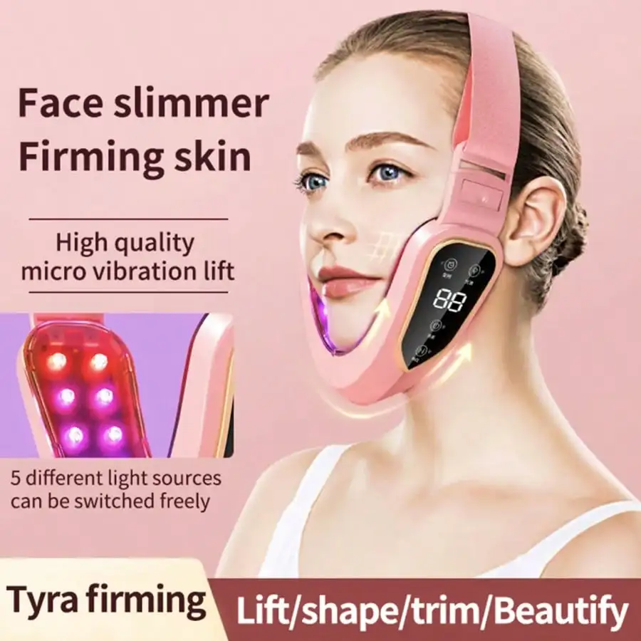 5-Mode 12-Intensity Face Massager, Vibration Lifting & Heating Double Chin V-Shape Massager, Smart Skin Tightening Device, Ideal Holiday Gift For Women 2