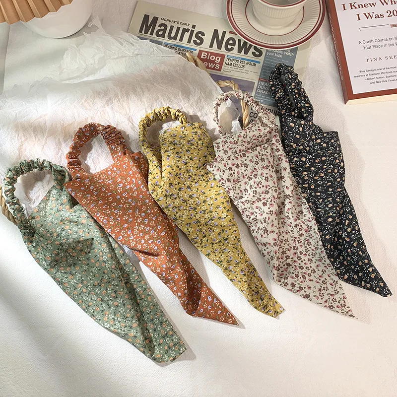Floral Kerchief Headwear Wrist Head Wrap Scarf Triangular Headscarf Accessories Hair Band Fashion Design Women Hat Creative Gift