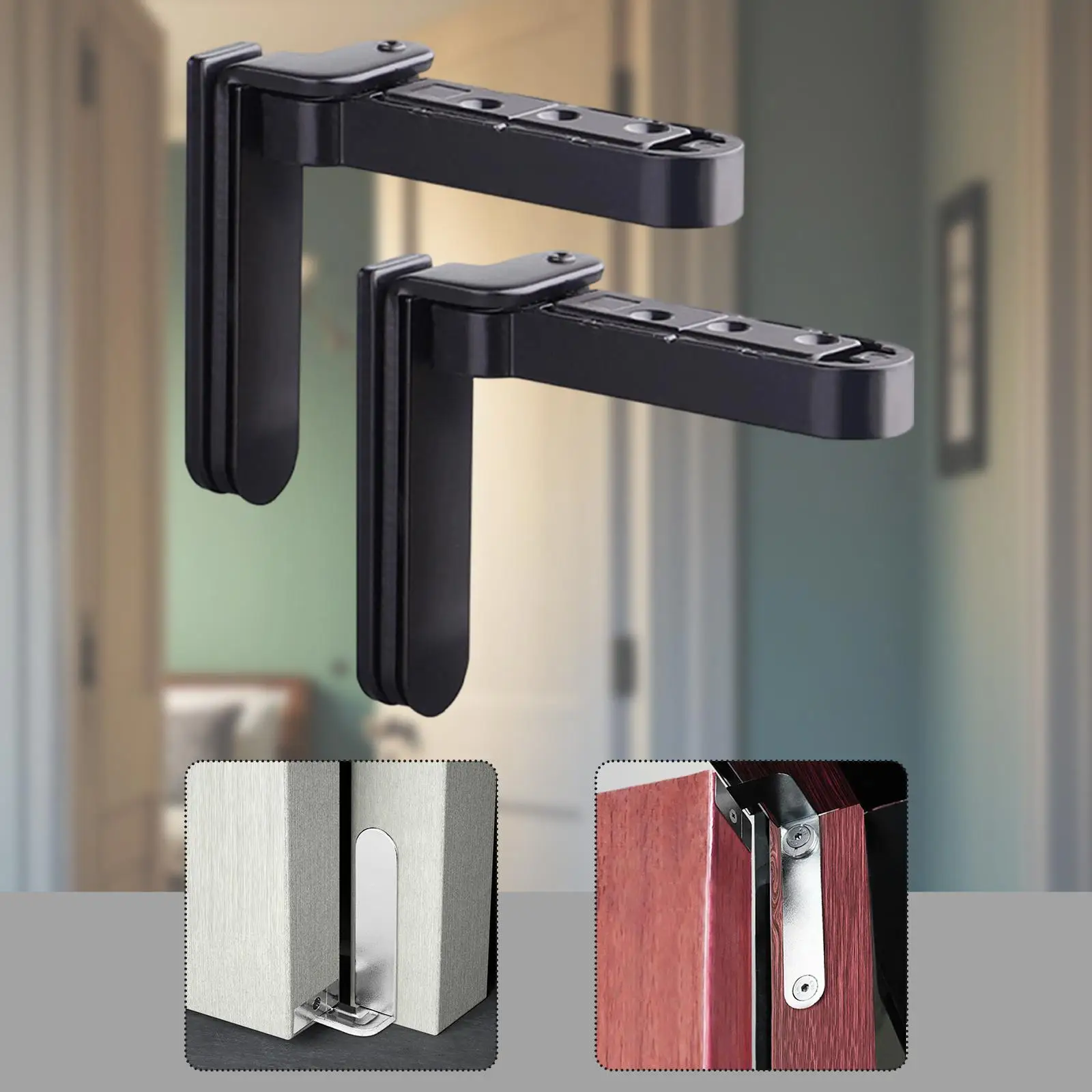 Invisible Door Hinges Zinc Alloy Heavy Duty Easy Install Pivot Hardware for Outward Opening Secret Door