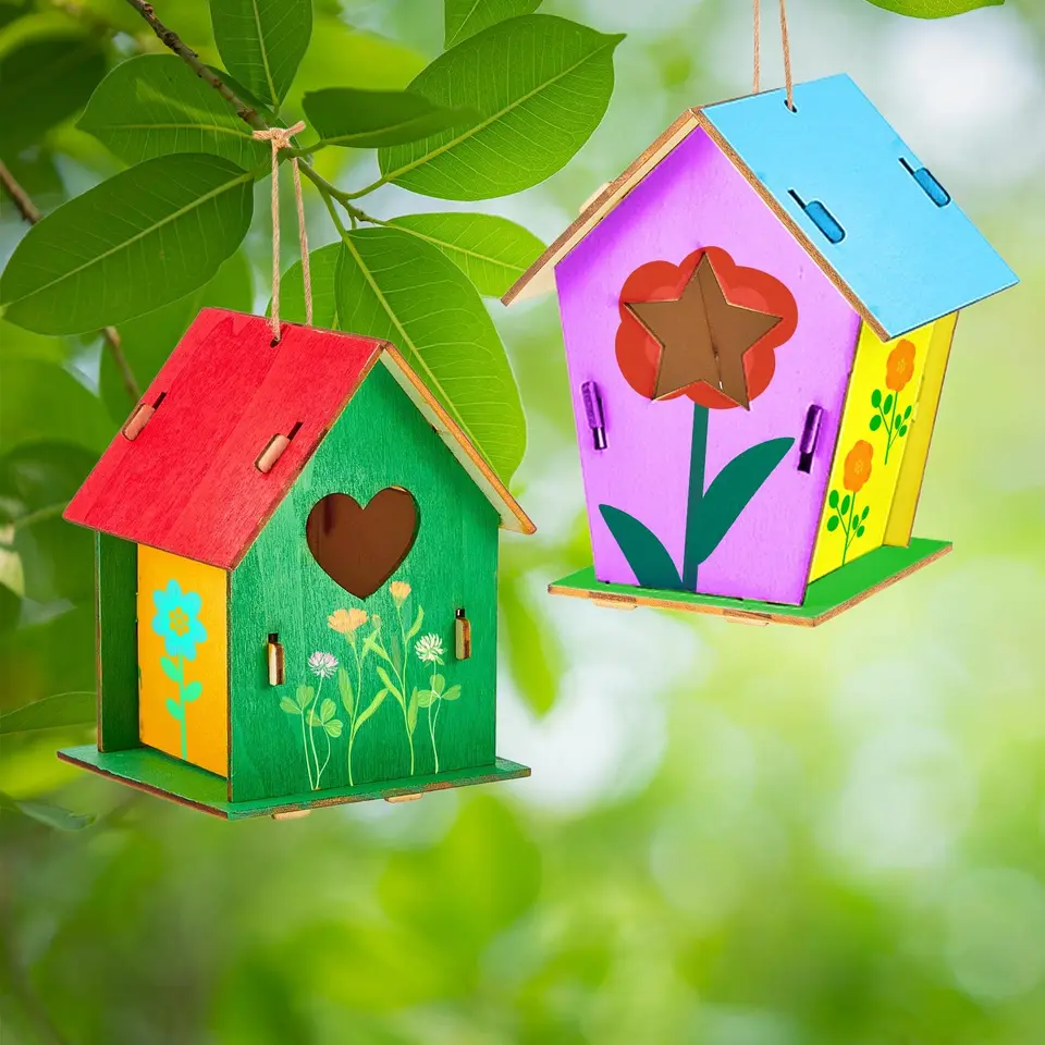 Kit per casetta per uccelli in legno, artigianato per casetta per uccelli per bambini | Artigianato