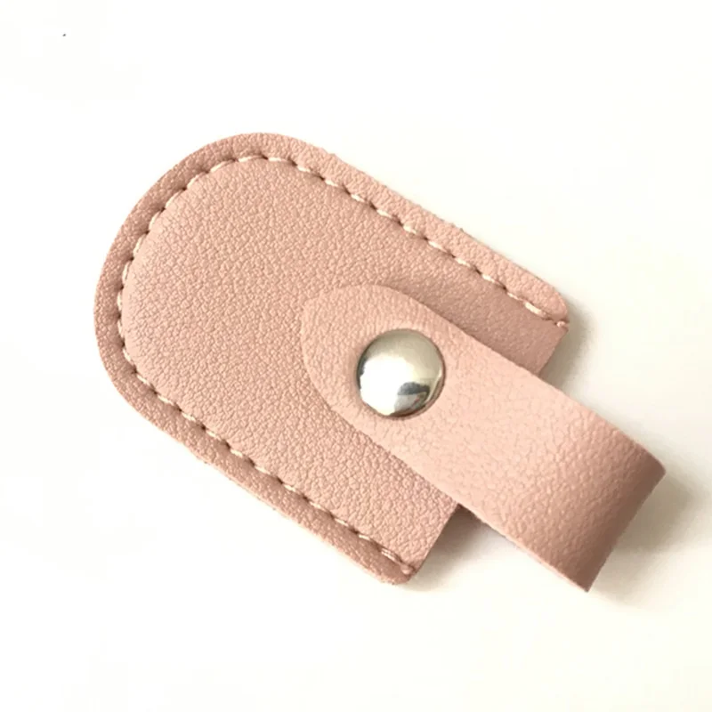 New Small Exquisite Sewing 9 Solid Colors Option Hasp Style Cuticle Nipper Tool Protection PU Leather Bags Scissor Cover Cases