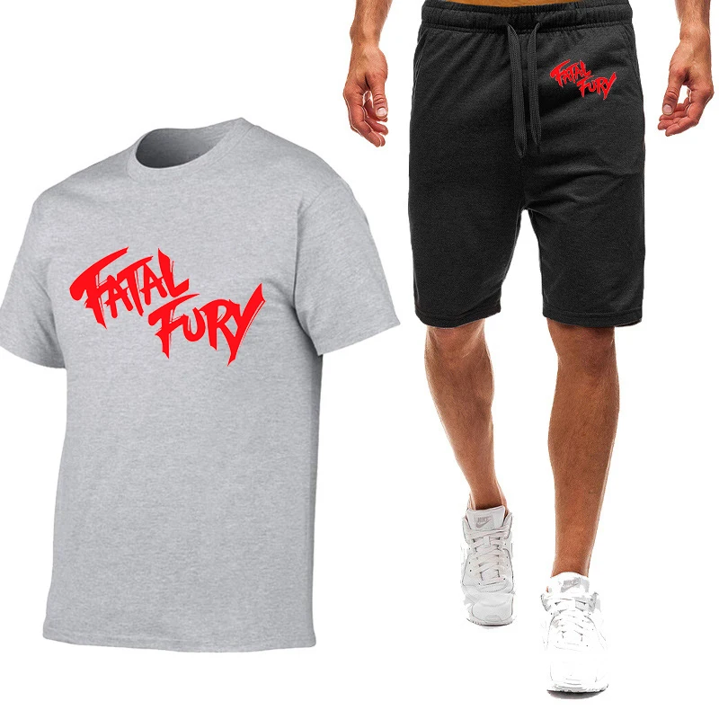 Summer Mens Cotton Tshirt and Shorts Set