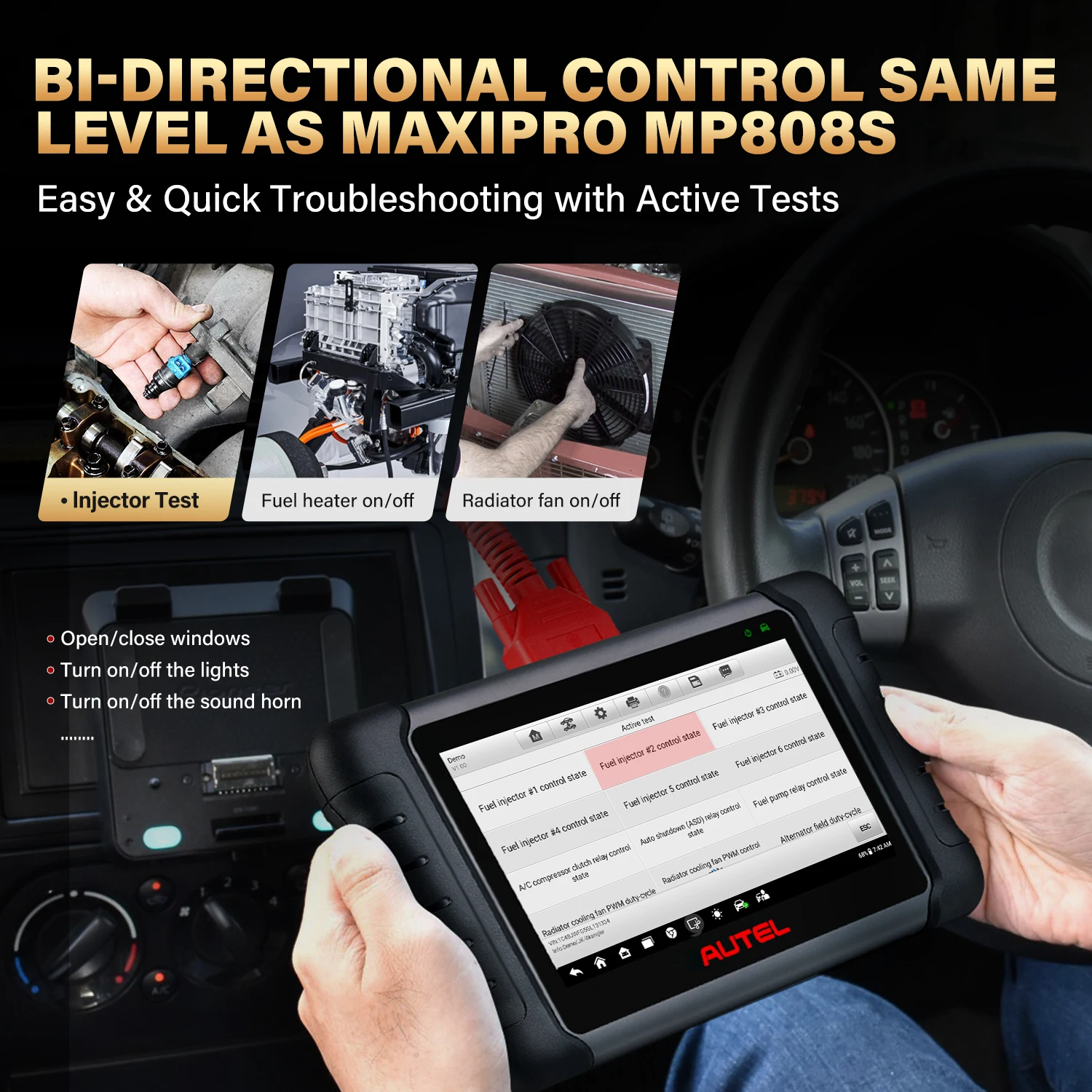 Autel MaxiCheck MX808S OBD2 Scanner Bi-directional Control Scan Tool, 28+ Services, All System Diagnostic Same as MK808S