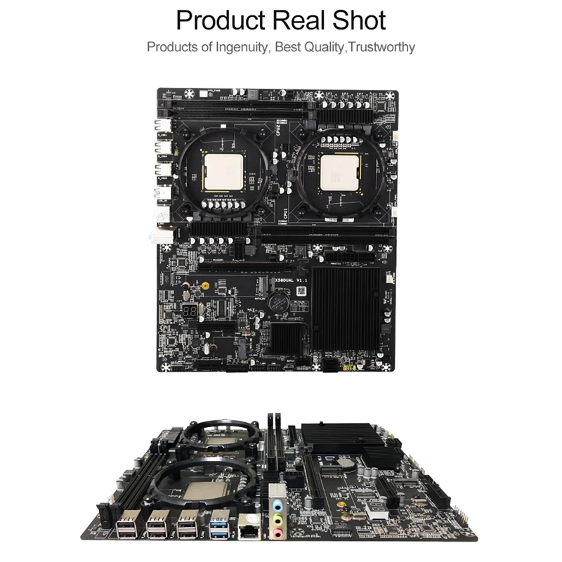 good pc motherboard X58 Motherboard Dual LGA1366 Motherboard L5520 DDR3 4-Channel 1066Mhz Maximum Support 128G E-ATX USB 3.0 X58 Motherboard best desktop motherboard