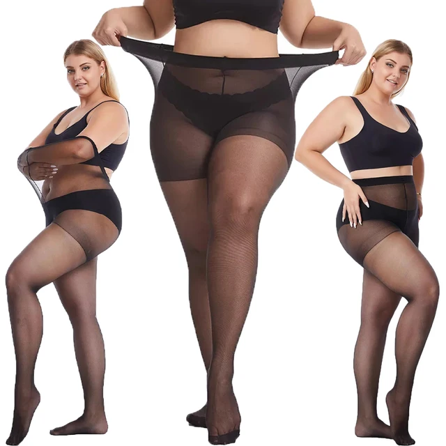 2 Pack Plus Size Control Top Tights 80D Queen Size Support Nylon Hosiery  Pantyhose for Chubby Girls Women Women Leggings - AliExpress