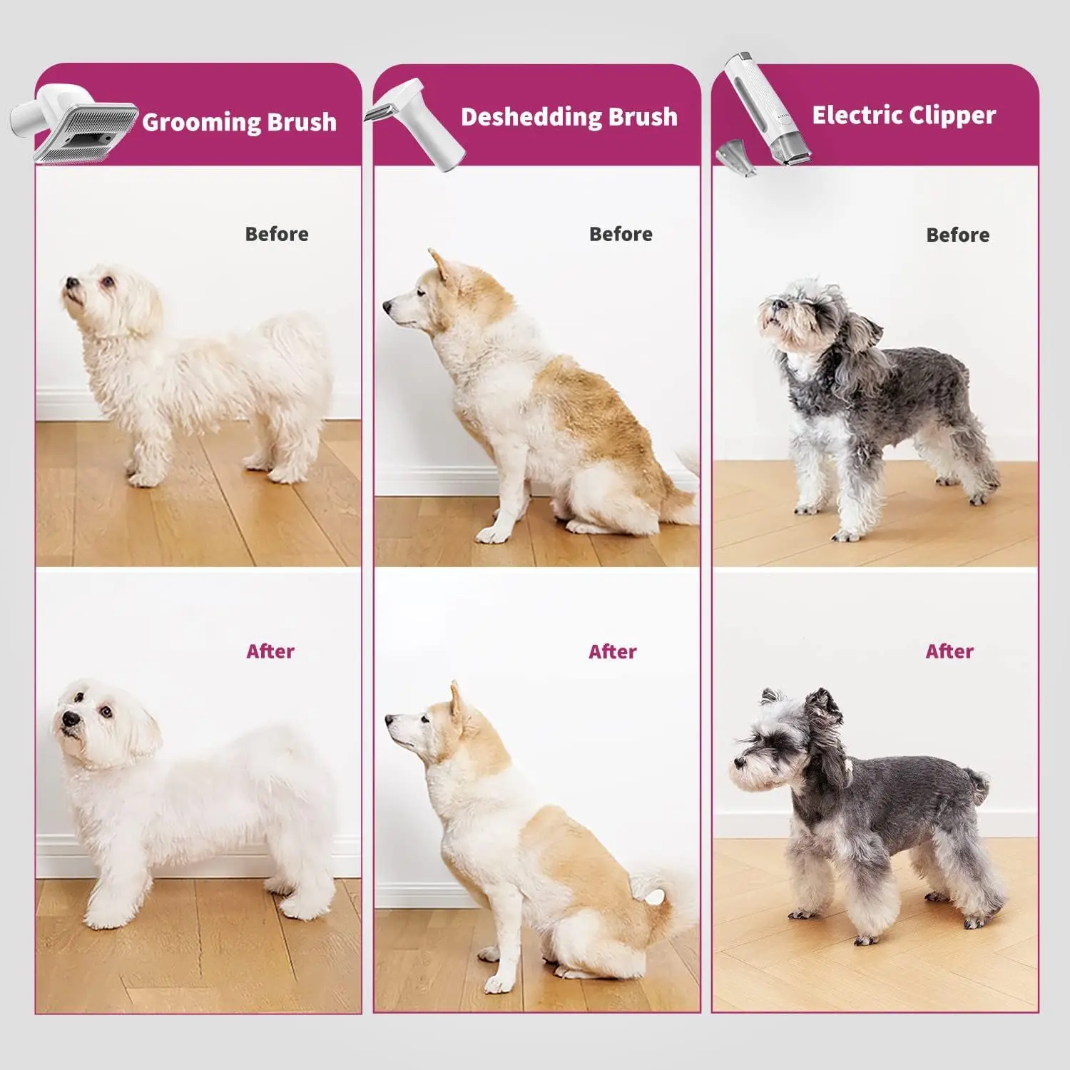 Petkit 5 in 1 Pet Grooming Vacuum Dog Grooming Kit Pet Hair Dust Cup Dog Brush Hair Vacuum Cleaner Electric Clippers