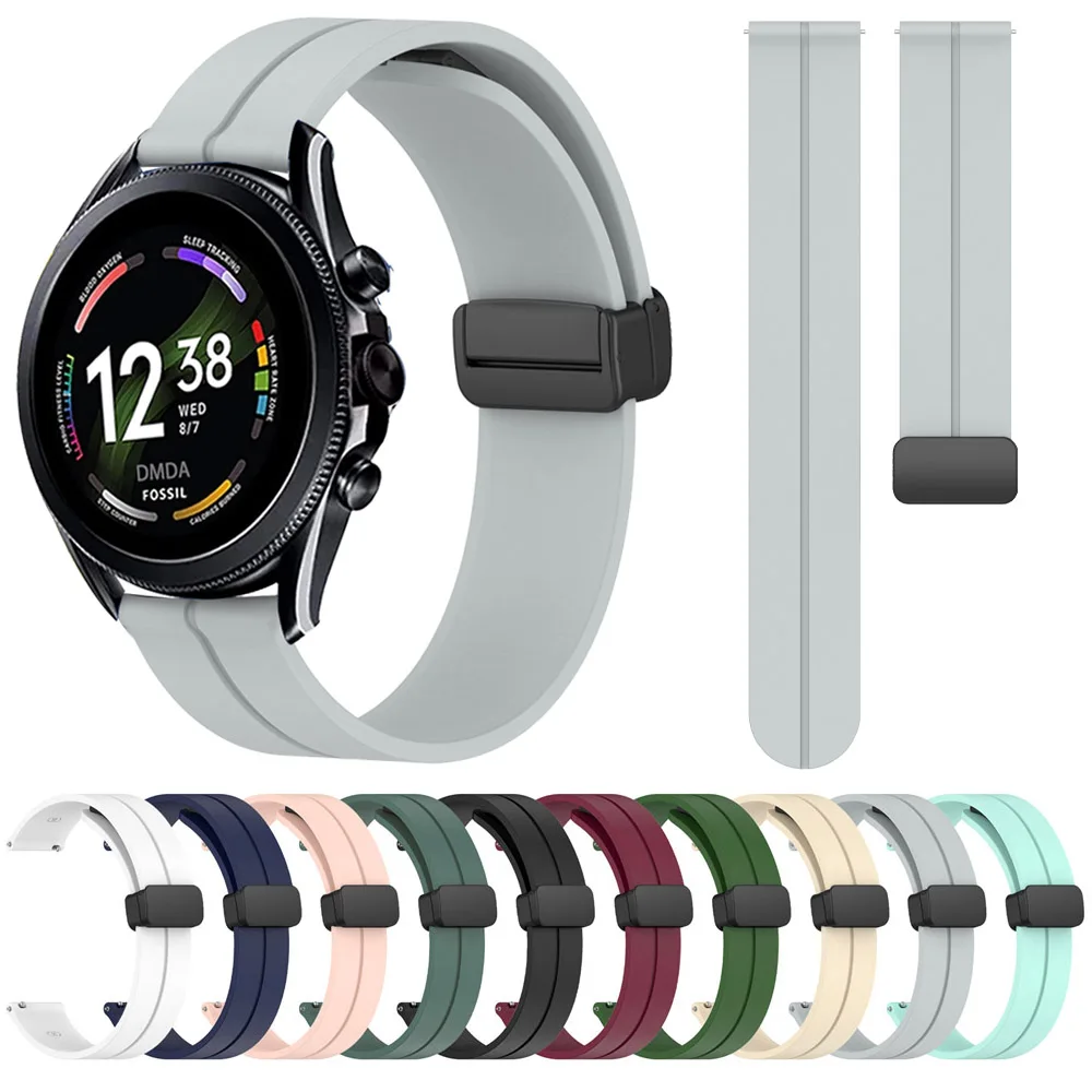 Cinturino Sportivo In Silicone Per Fossil Gen 6 44Mm Bracciale Per Fossil Gen 5E 44Mm / Gen 5 Lte 20 22Mm Cinturino Smart Watch Con Fibbia Magnetica