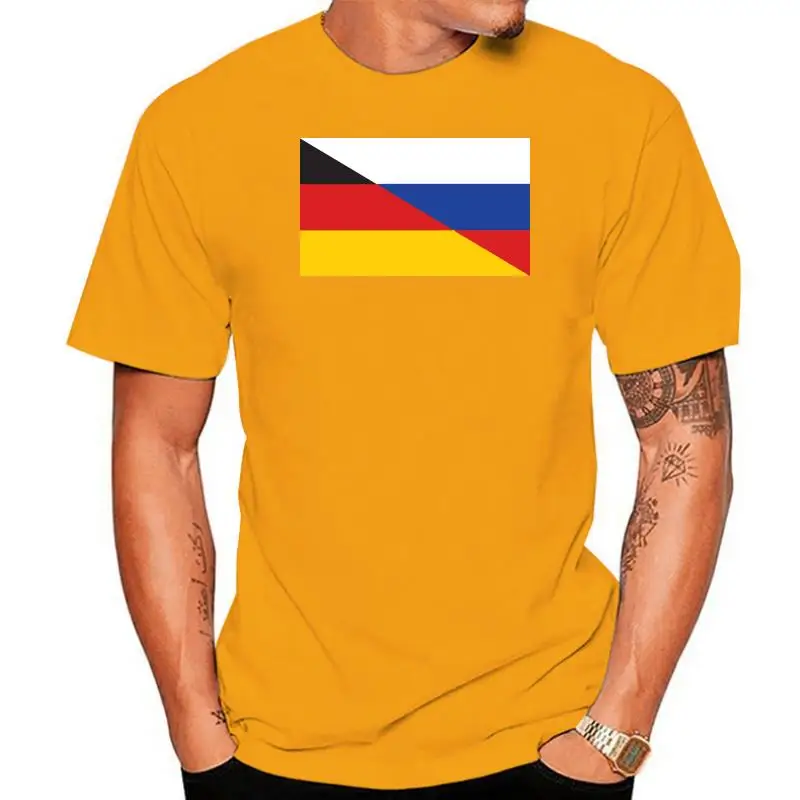 

Half German Half Russian Flag Mens T-Shirt - Russia - Germany - Deutschland