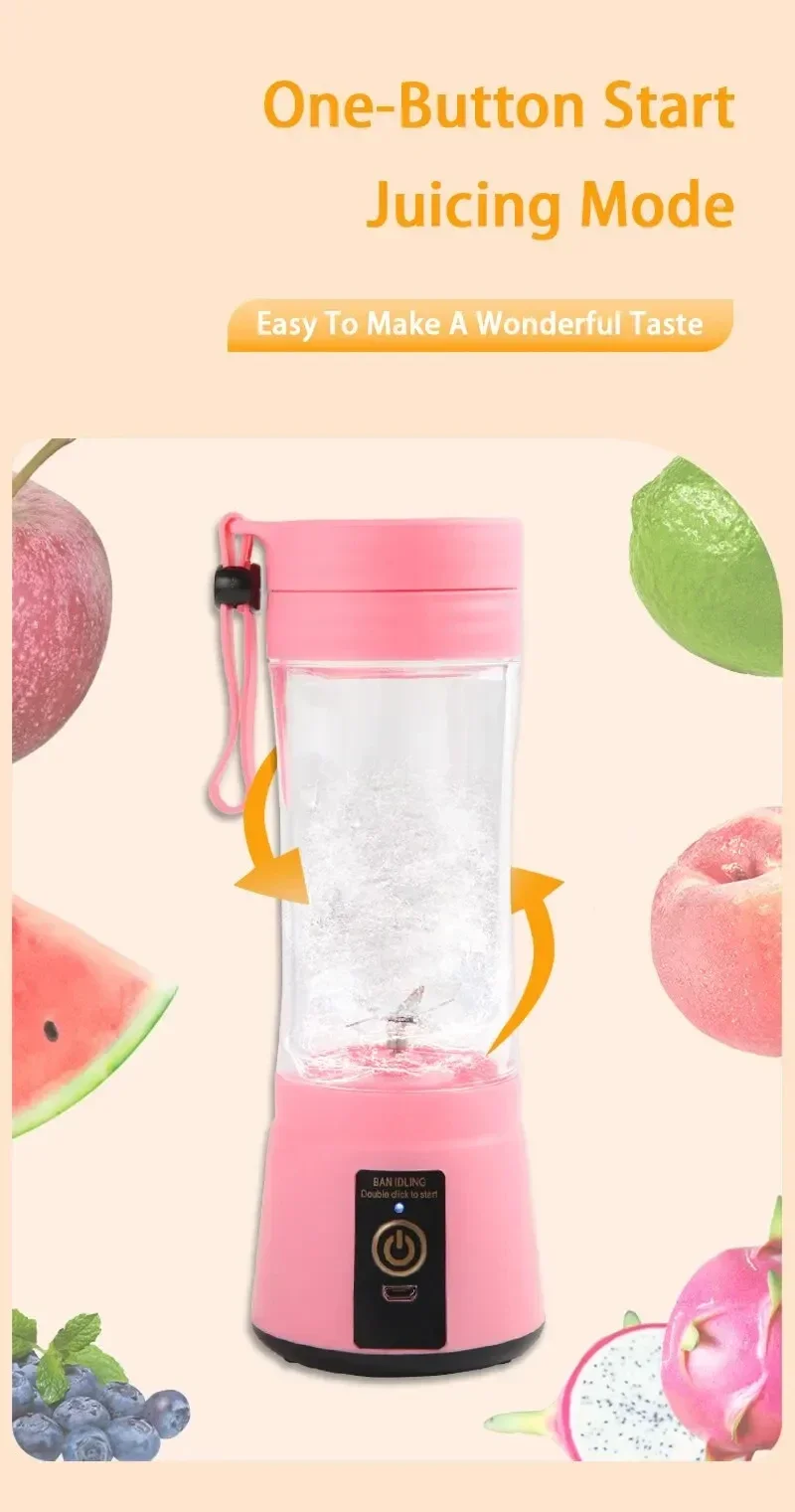 Description Picture 5 of itemIconic Brand Electric Juicer Mini Portable USB Rechargeable Blender Milkshake Fruit Juicer Multifunctional Juice Machine Blender Home