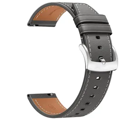 Premium Genuine Leather Watch Strap with Quick Release - 20mm/22mm, Unisex Timeless Design for 22mm (Gray)