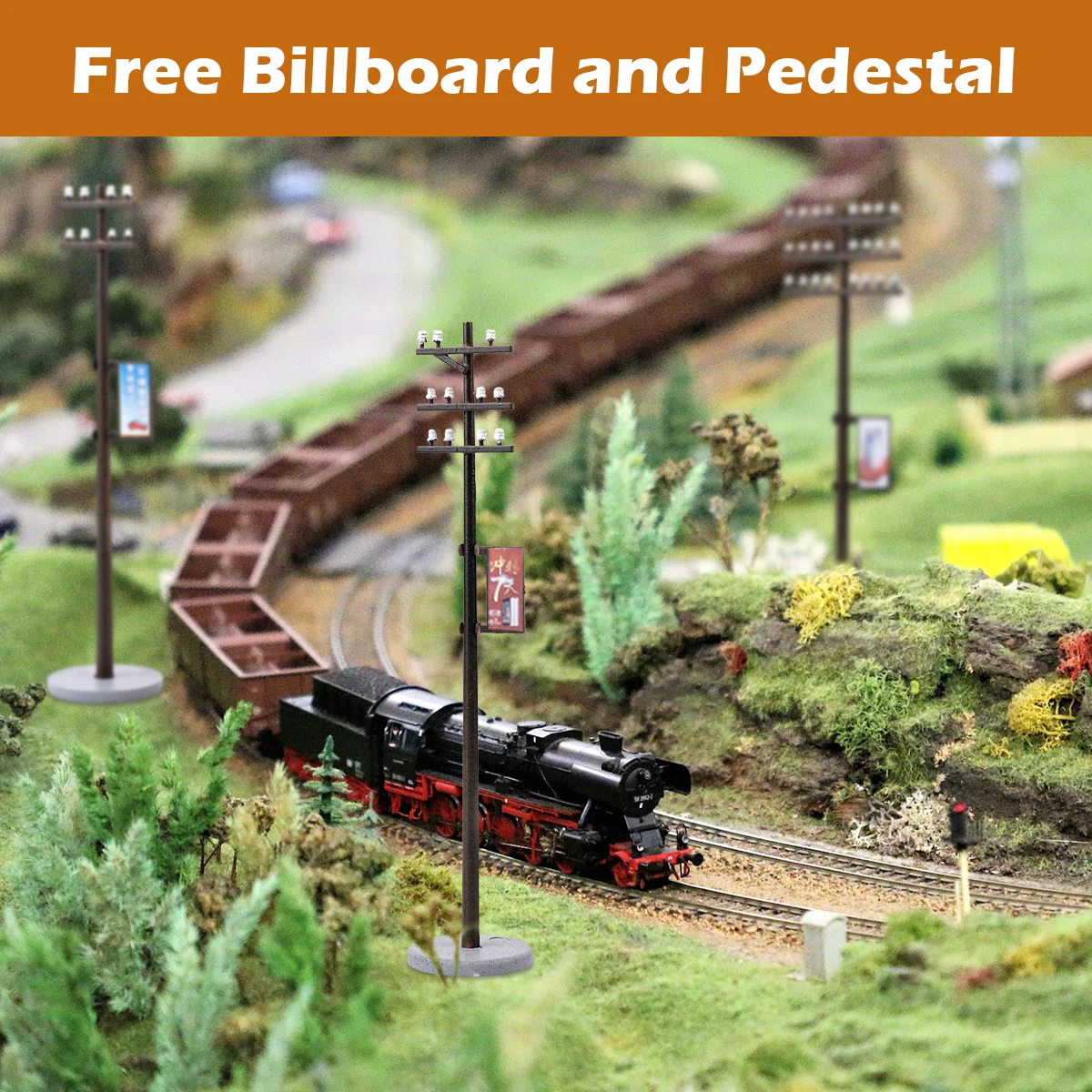 10x Plastic Electric Line Pole Model for Train SCENERY 1:100 HO TT Scale Electric Line Pole Model 2