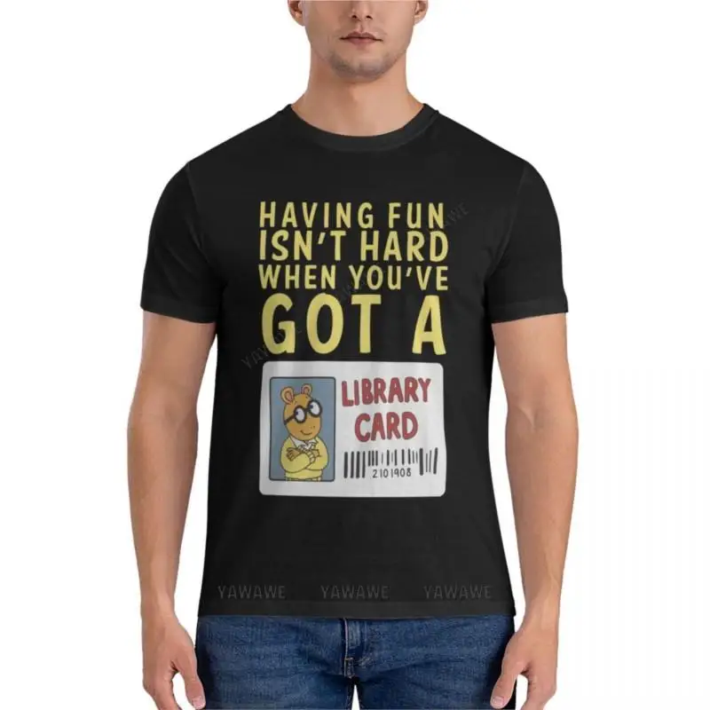 

mens t-shirts cotton teeshirt Arthur Library Card Classic T-Shirt funny t shirts Tee shirt