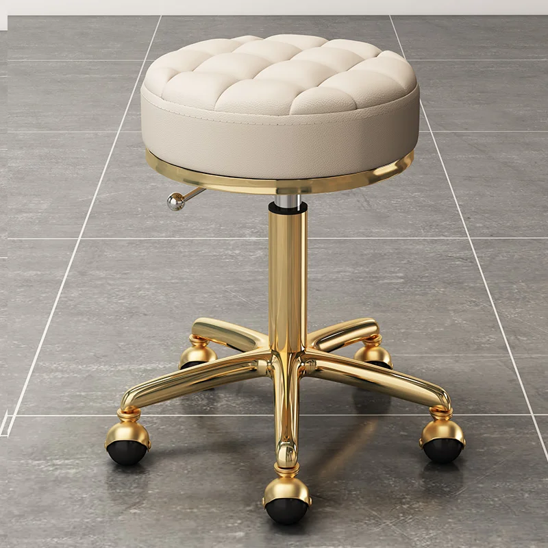 Salon Furniture Hairdressing Round Stool Barber Shop Chairs Tattoo Stools Liftable Work Chair Beauty Nail Pulley Swivel Chairs