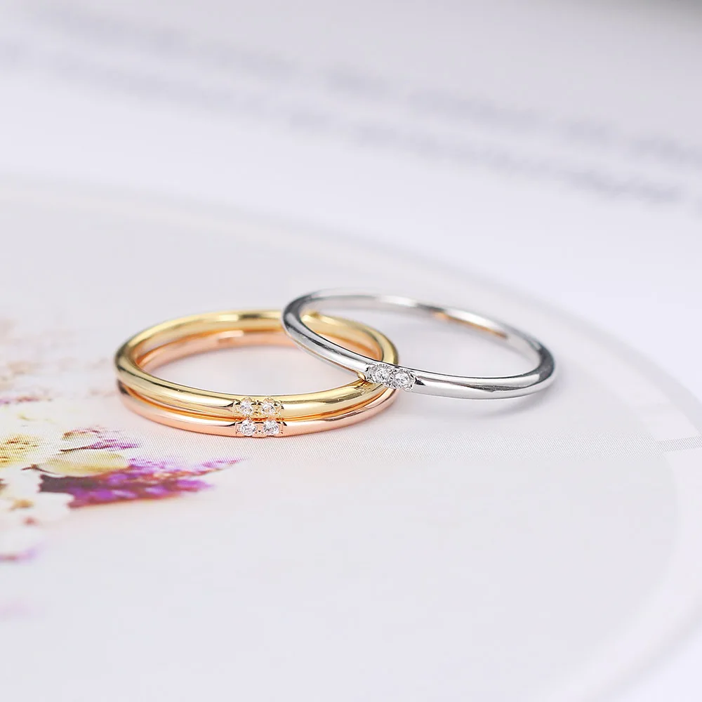 8pcs 14k Golden Plated Stacking Ring Set For Women Teen Dainty Thumb Stackable Rings Golden Silvery Heart Cz Non Tarnish Rings Plain Band Size 4-11 | Great Deals
