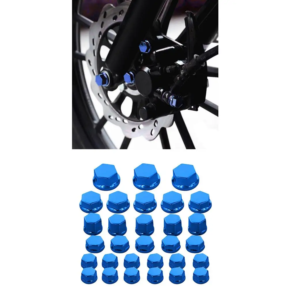 

30Pc Motorcycle Nut Screw Cover for for for Blue